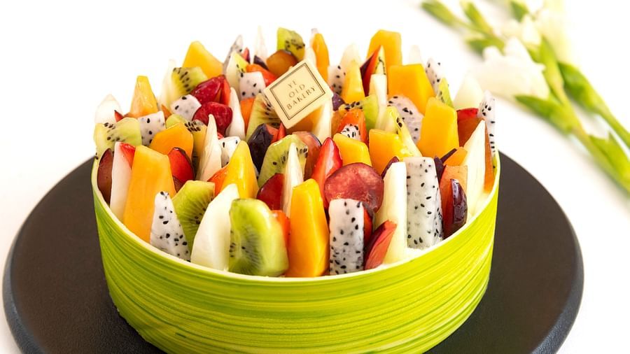 image of a fresh fruit gateaux served by the ye old bakery with the wellness of a plethora of fruits - The Claridges New Delhi 