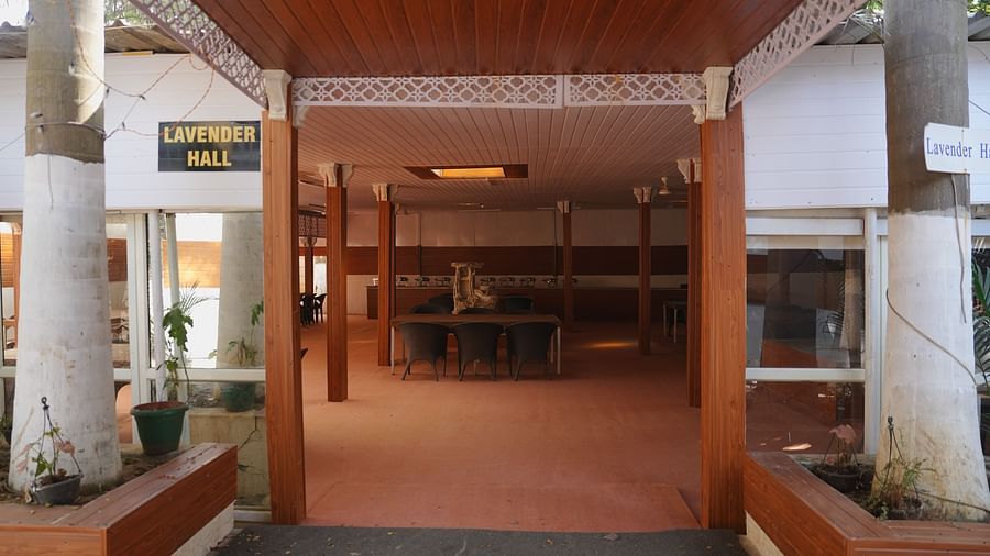 Entrance to the dining area at The Meenakshi Resort by Welcome Inn Hospitality, Bangalore.