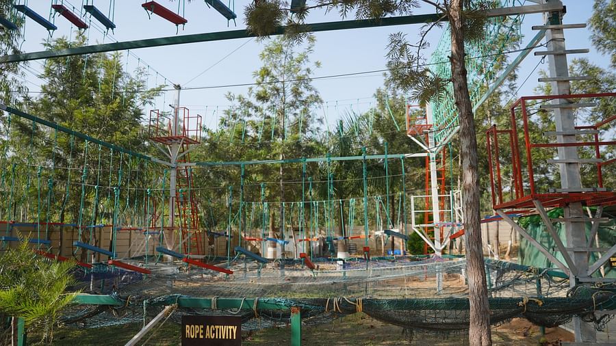 An open-area for activities during the day at The Meenakshi Resort by Welcome Inn Hospitality, Bangalore. 