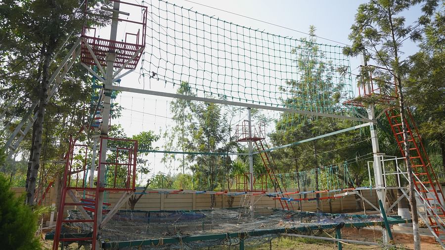 An open-area for activities during the day at The Meenakshi Resort by Welcome Inn Hospitality, Bangalore. 