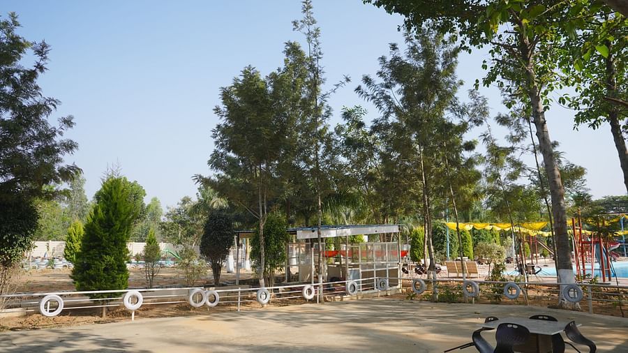 An open-area for activities during the day at The Meenakshi Resort by Welcome Inn Hospitality, Bangalore. 