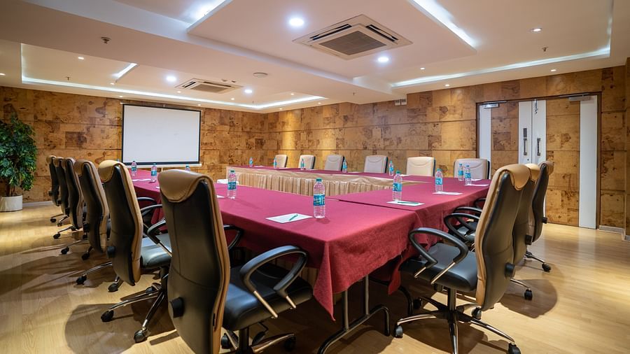 An image of the conference hall at The President Hotel, Hubli