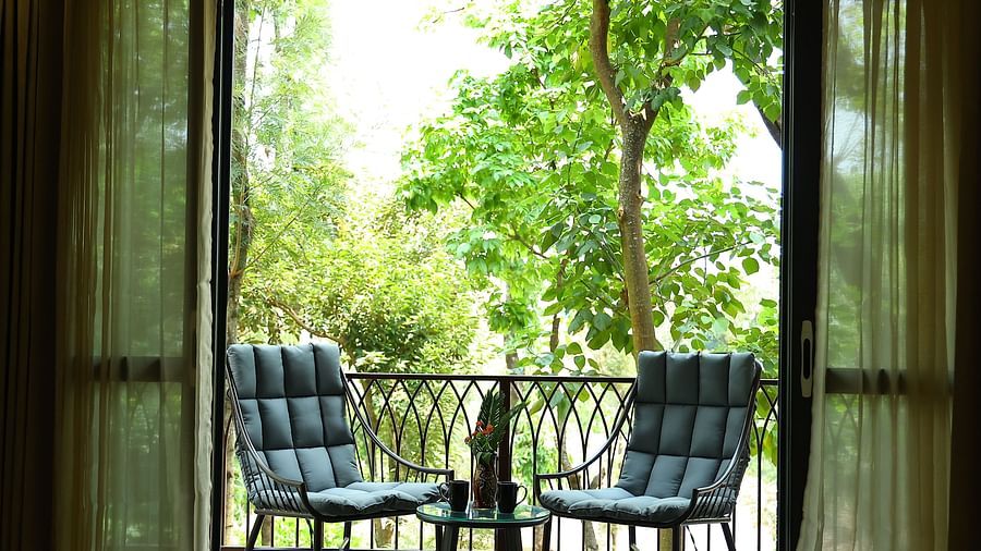 Patio and Balcony of Serenity Suites at The Silver Sky Hotels and Resorts, Chikkamangaluru 1