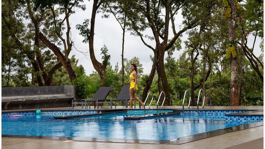 View of the Swimming Pool atThe Silver Sky Hotels and Resorts, Chikkamangaluru 6