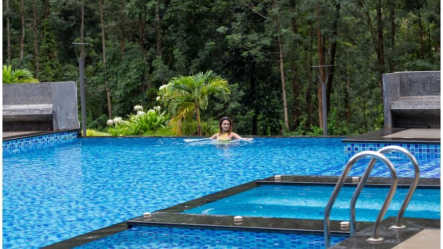 View of the Swimming Pool atThe Silver Sky Hotels and Resorts, Chikkamangaluru 7