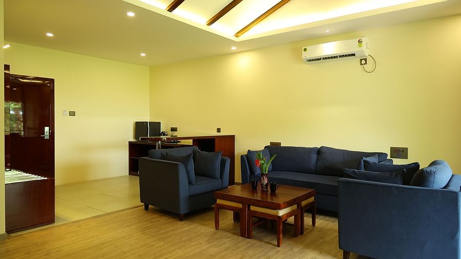Living Room in the Serenity Suites at The Silver Sky Hotels and Resorts, Chikkamagaluru 1