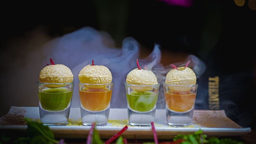 An image of savouries placed in a platter at - Themis Barbecue House, NSP Pitampura