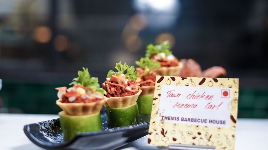 An image of a dish served an garnished with coriander leaves at Themis Barbecue House, Panipat 