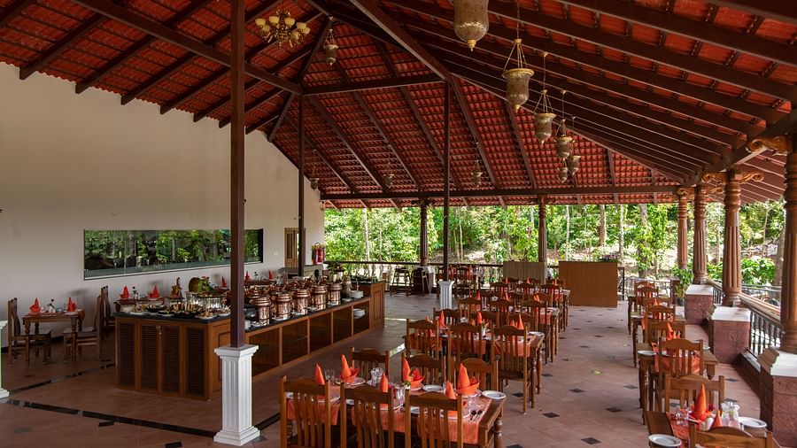 restaurant with valley view - Tapovana, Sakleshpura