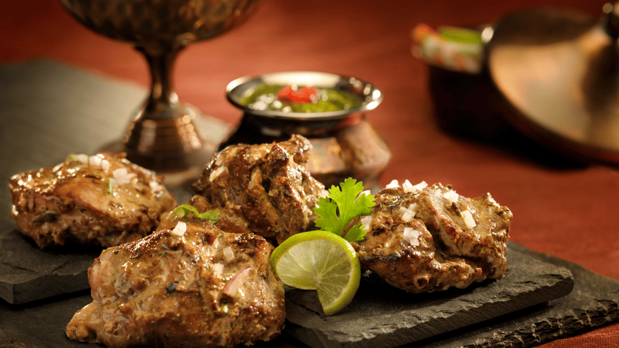 Beautifully plated gourmet starters served at Evolve Back Hampi restaurant