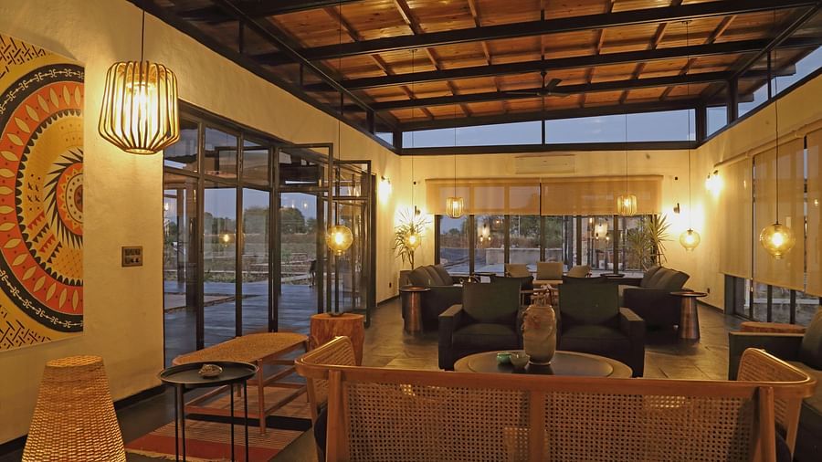 Library area at our Satpura Resort, Satpura National Park Resorts, Satpura Resort, Jungle resorts in Madhya Pradesh, Forest resorts in Madhya Pradesh,  Wildlife resorts in Madhya Pradesh
