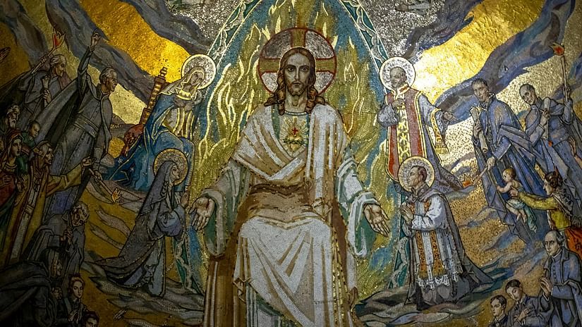 A colourful painting of Jesus Christ