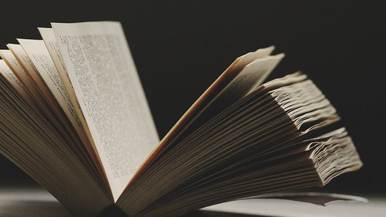 a close up image of an open book