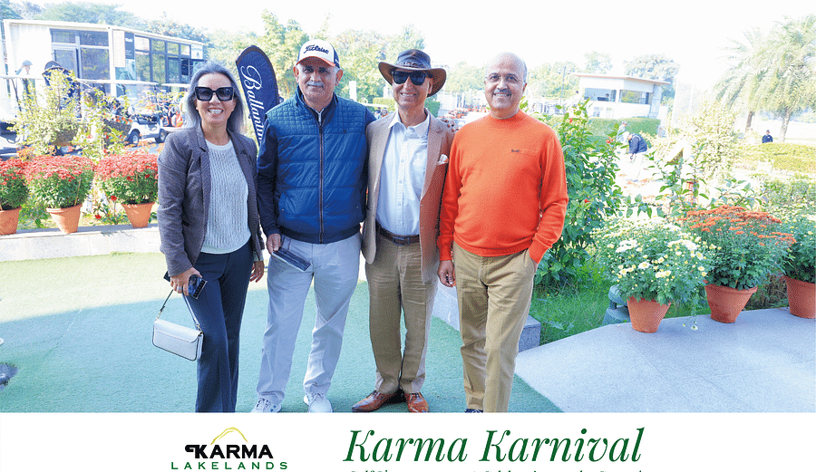 People posing for the picture at Karma Lakelands-Karma Karnival event