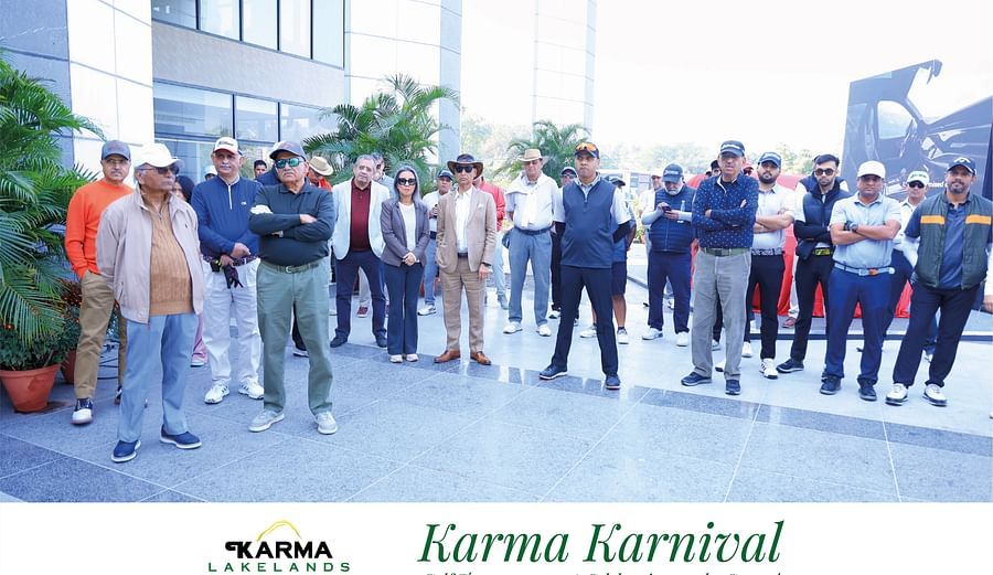People posing for the picture at Karma Lakelands-Karma Karnival event