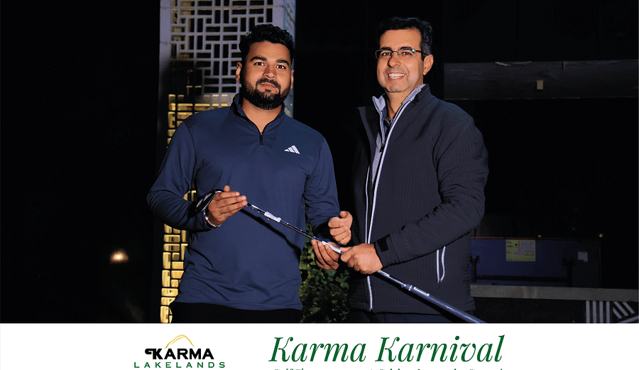 Picture of a person handing over the club to another.