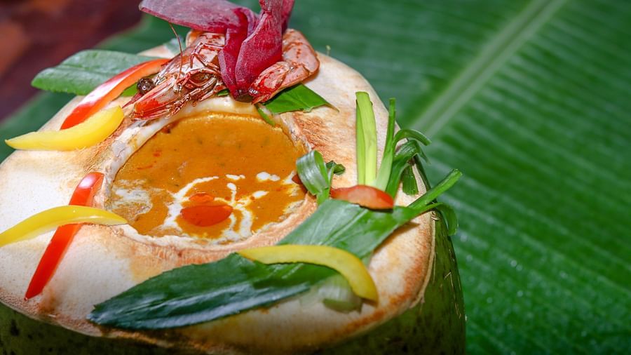 a tender coconut at Charcoal 11