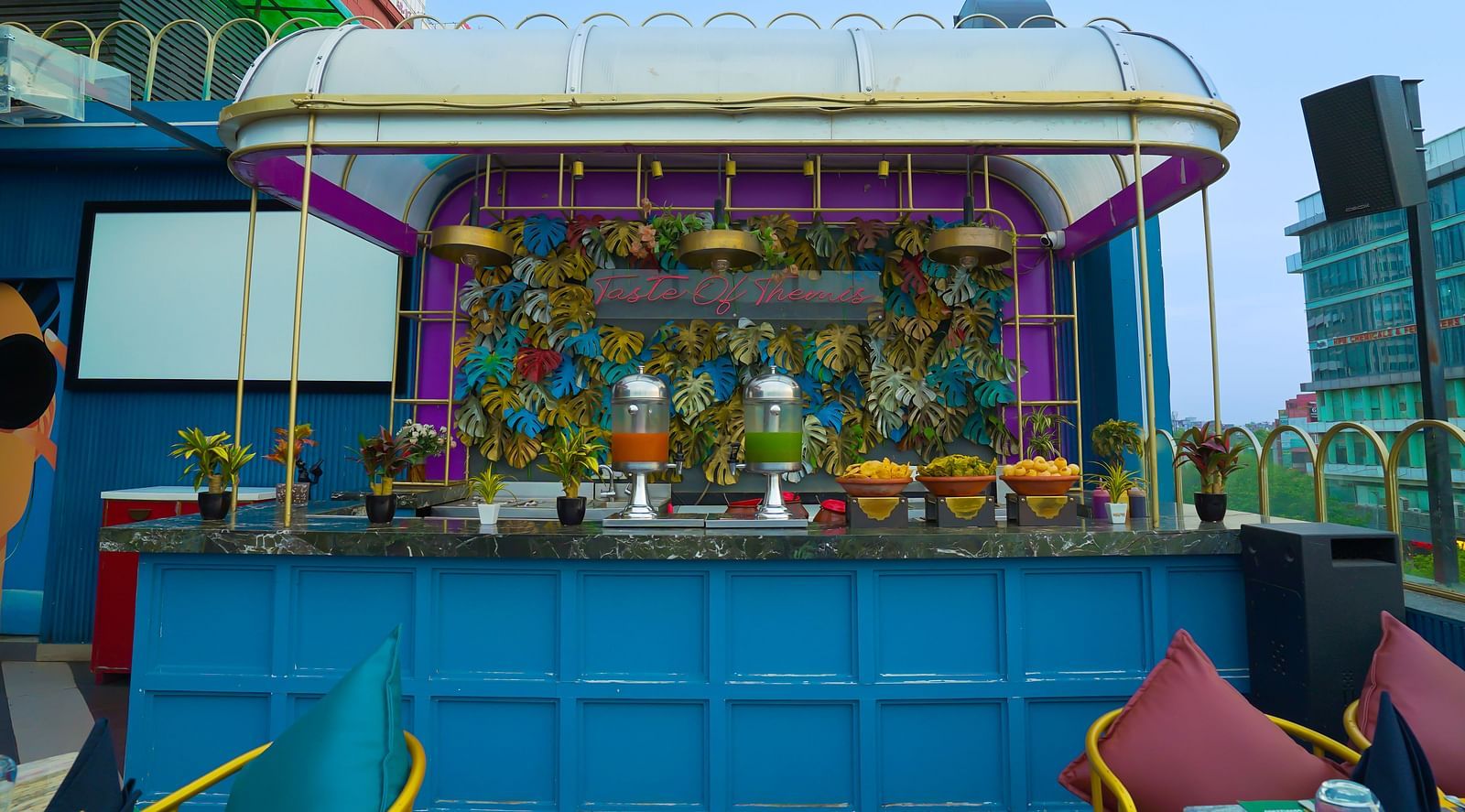 An image of a food counter where food is prepared live - Themis Barbecue House, NSP Pitampura