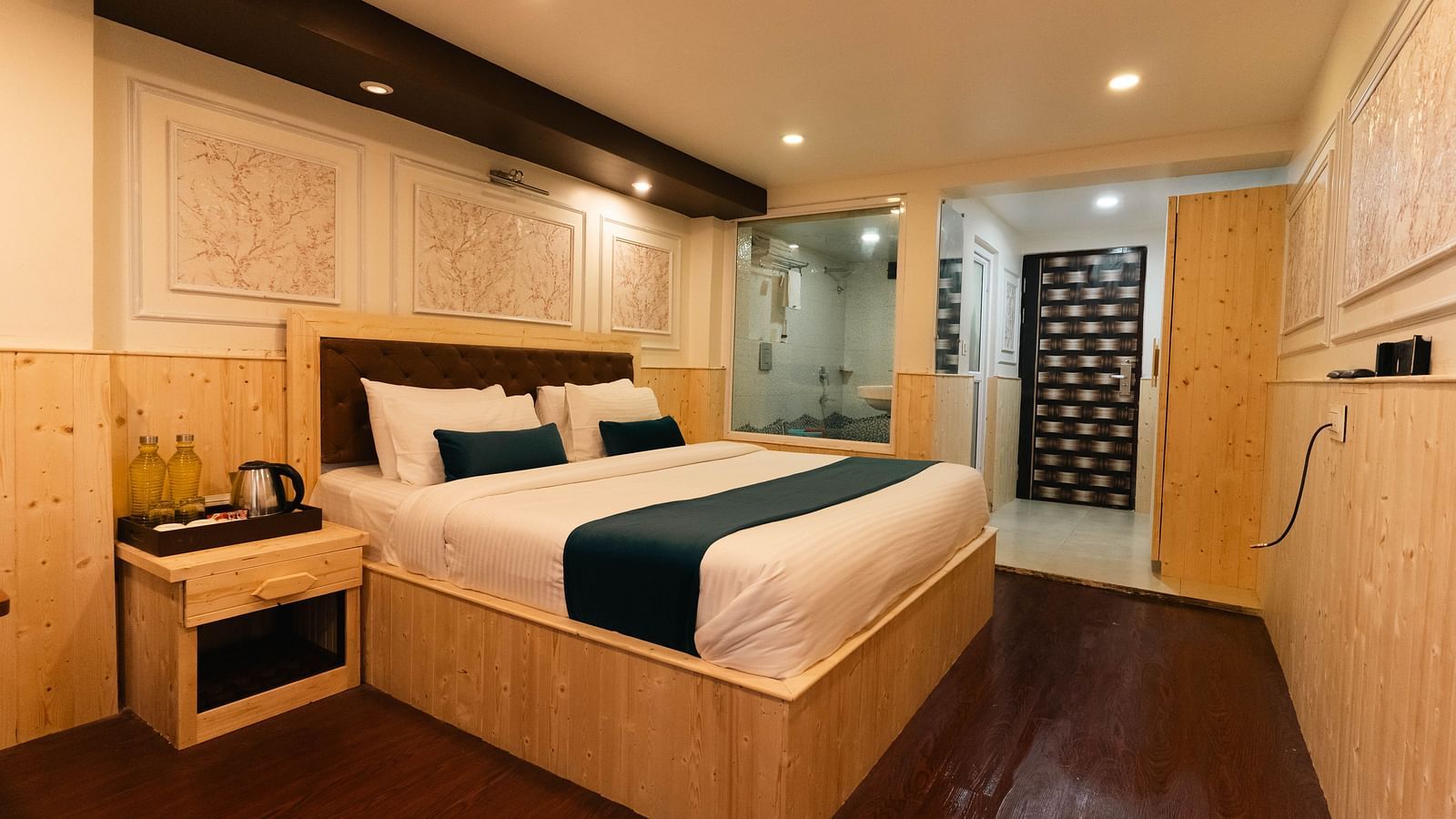 an image of a bedroom with illuminating yellow lights at Avianna New Mandala Hotel & Spa, Darjeeling