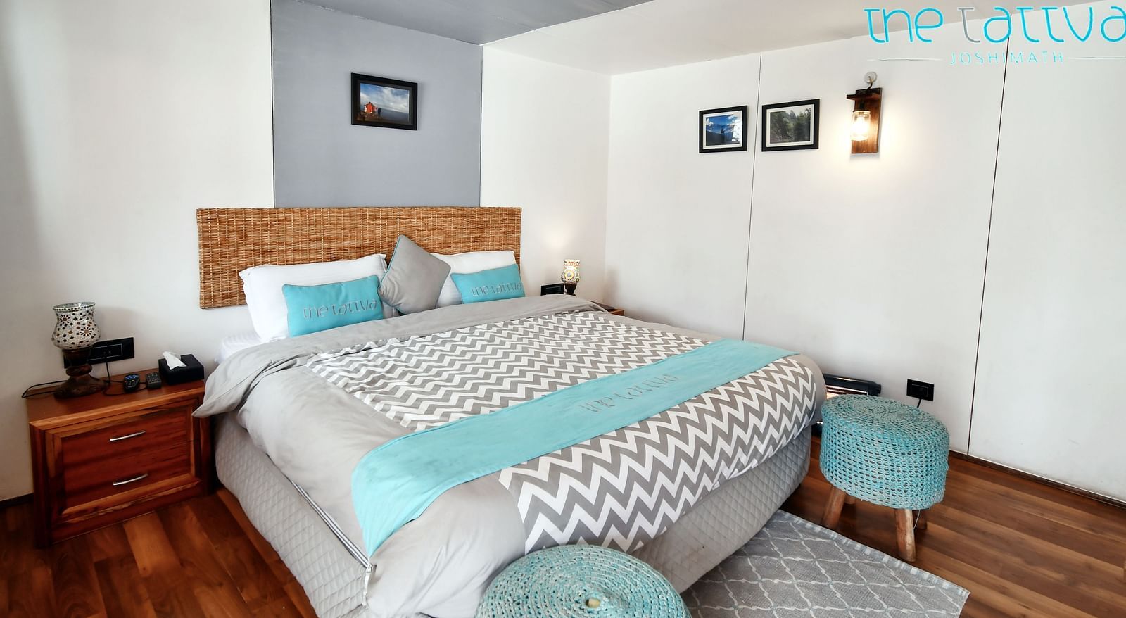 image of the deluxe room featuring a plus double bed with ample of natural light - The Tattva Boutique Resort