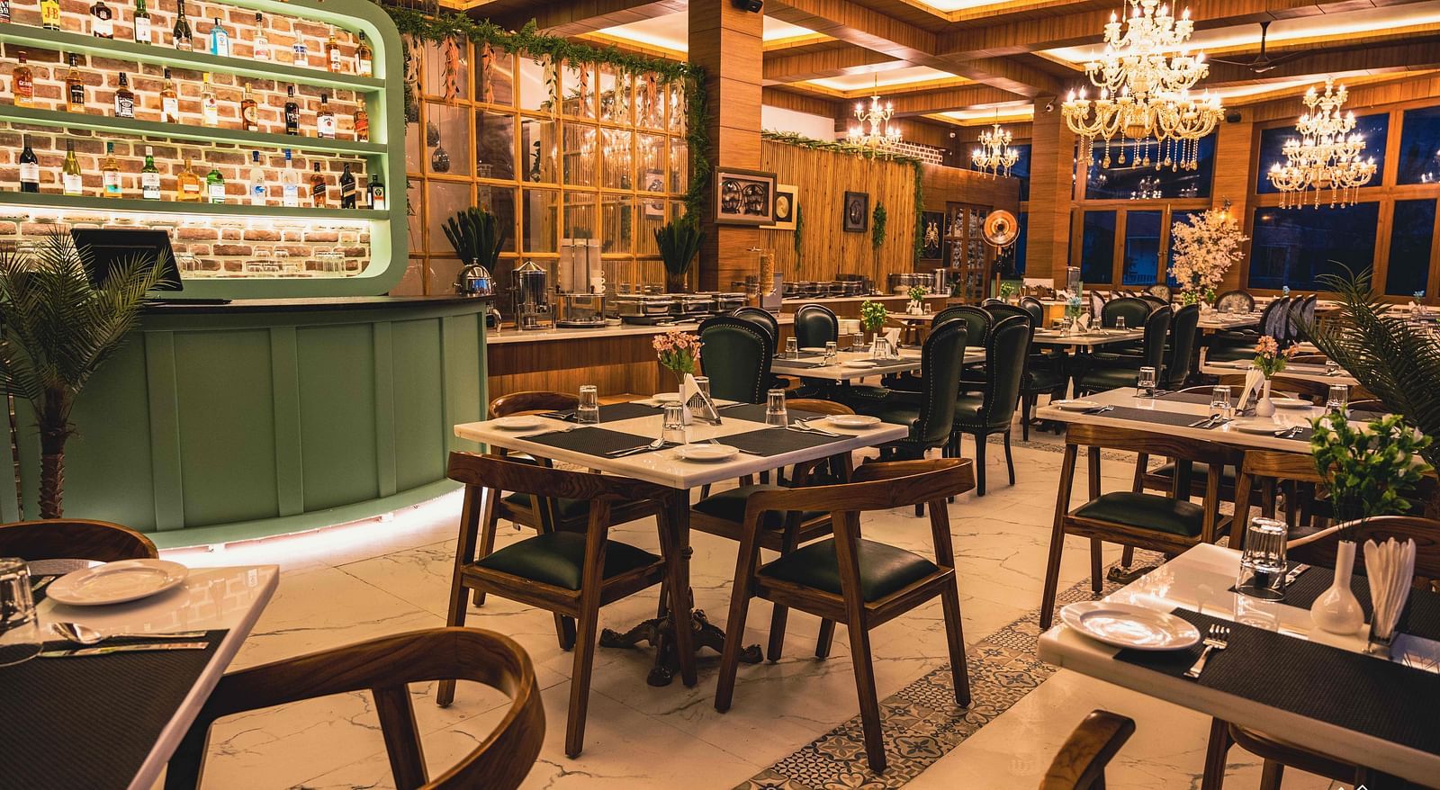 image of the indoor dining area at the alpenrose - the tattva boutique resort