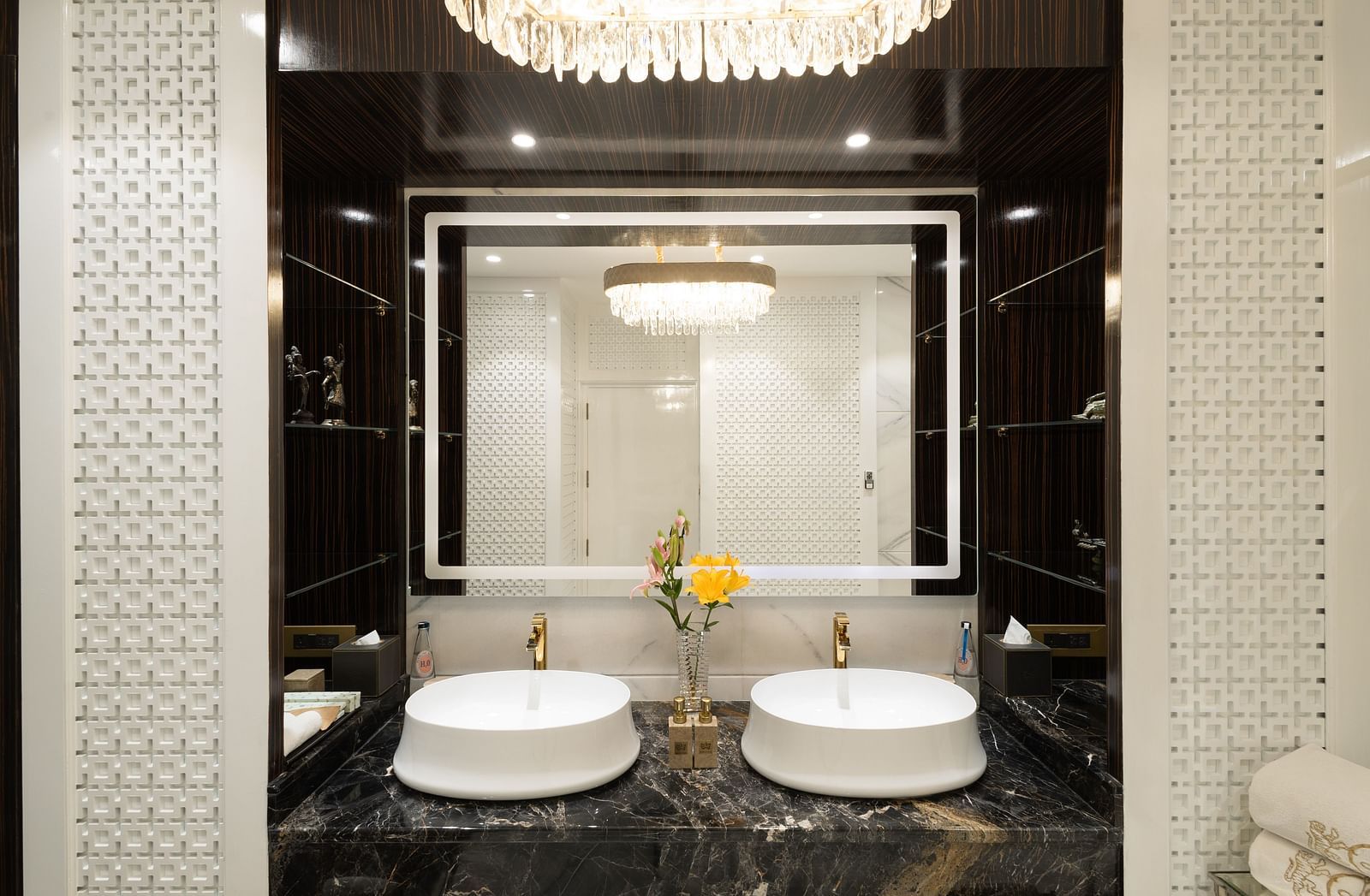 image of our well appointed bathroom with two separate wash basins - The Claridges New Delhi