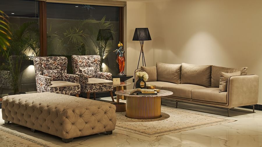 view of the lobby at Triptam Hotel, Vrindavan