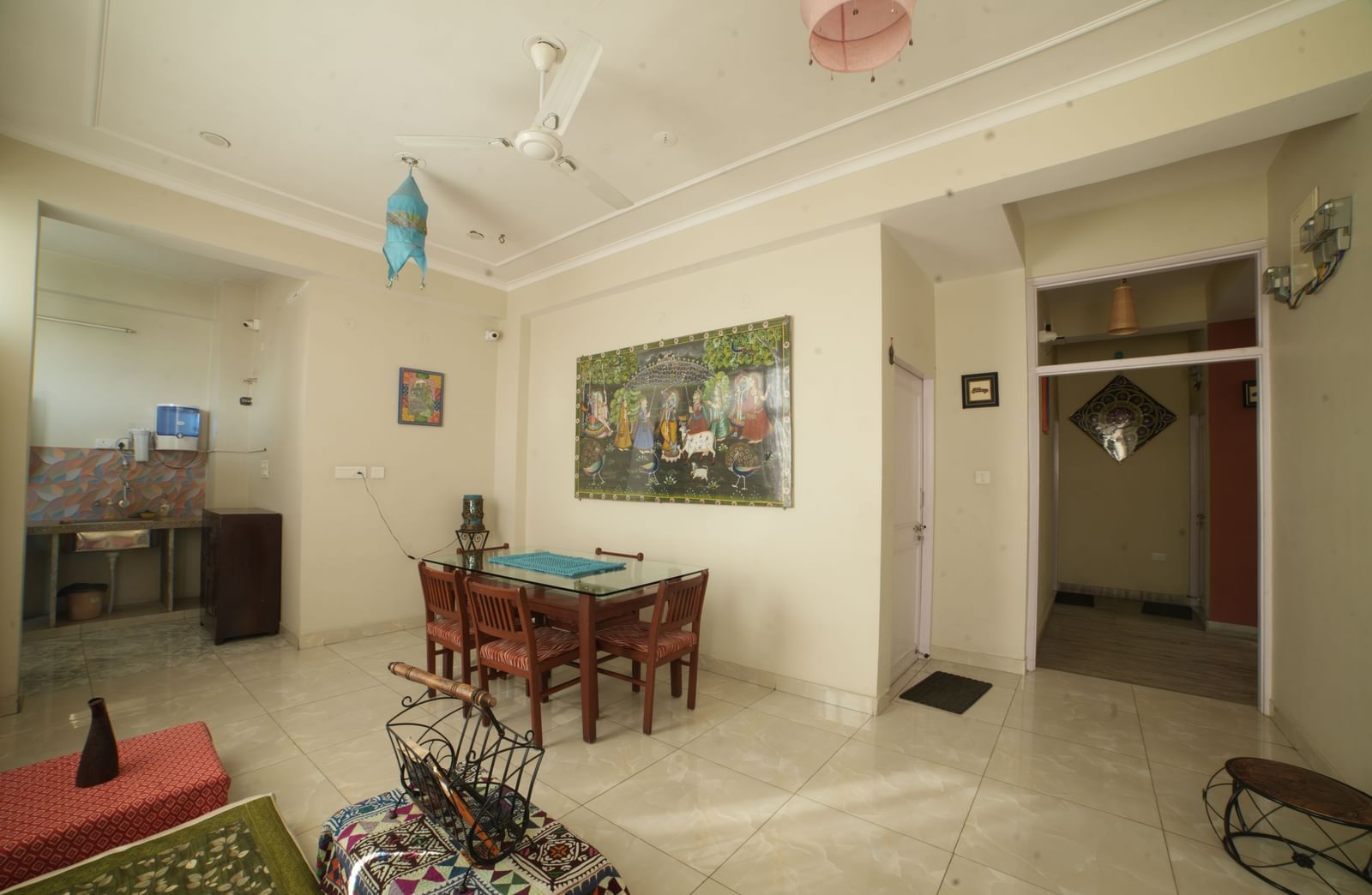 Exterior view of the homestay building showing balconies, windows, and gated entrance at Jaypore360 Homestay in Jaipur.