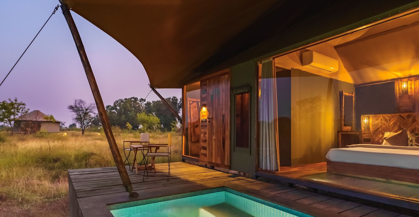 View from outside of a tent at Trees N Tigers, Tadoba.