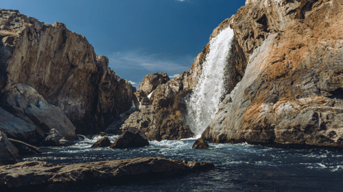 Waterfalls forming a pond