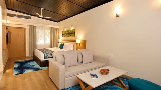 interior of the Cottage at ABN Sarovar Portico, Jim Corbett