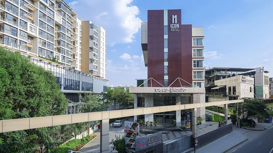 View of the hotel building from the front gate at Icon Premier Hotel by Bhagini, Devarabisanahalli