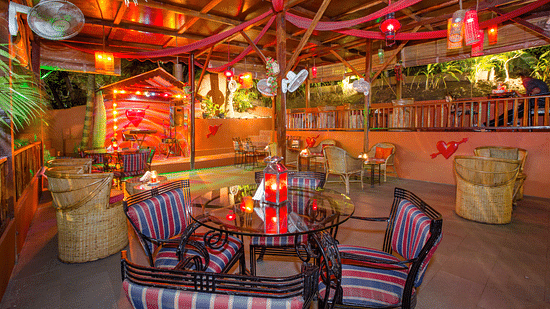 An overview of the Love Garden with seating arrangements - Hotel Shompen