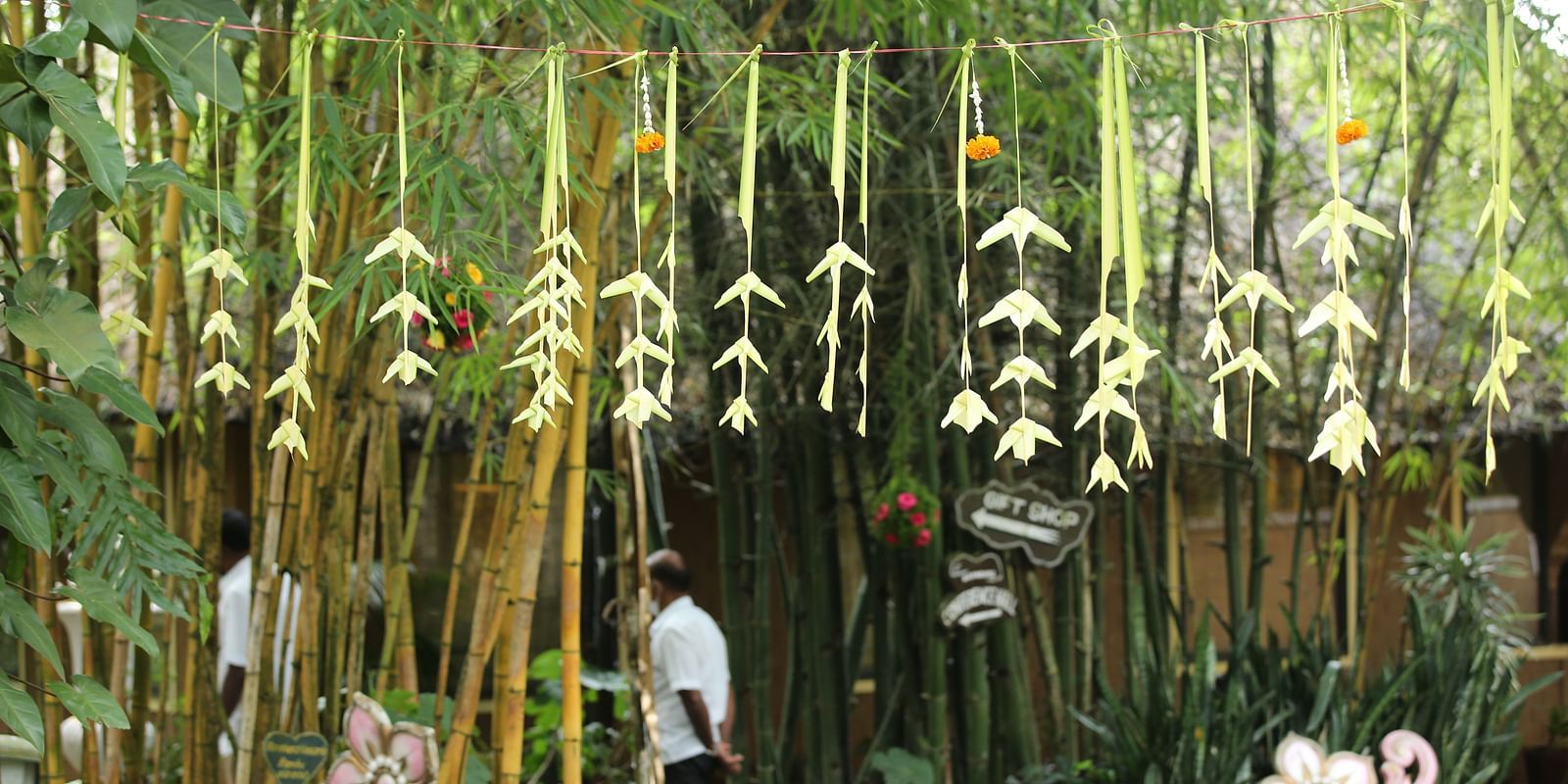 wedding decorations at the Hoysala Village Resort, Hassan