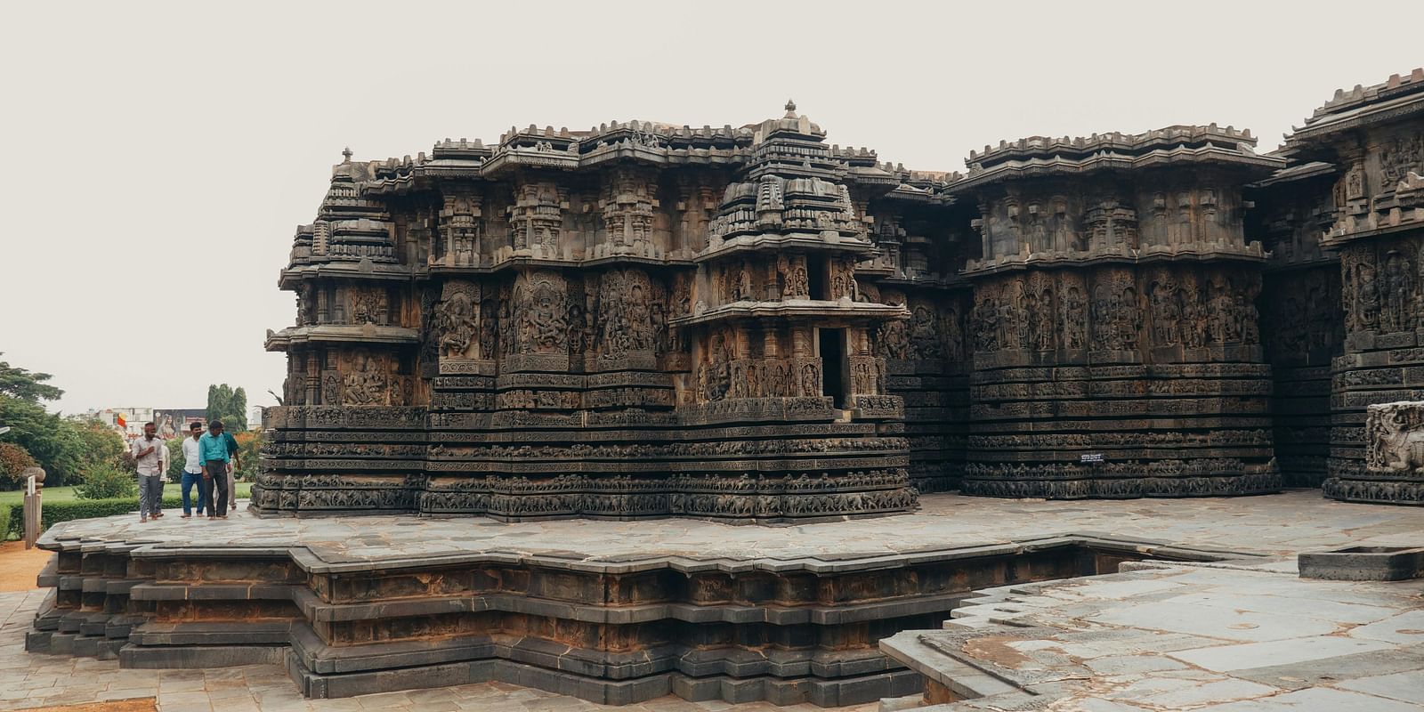 An image of Halebidu temple, a UNESCO World Heritage Site which has intricate and complex design.