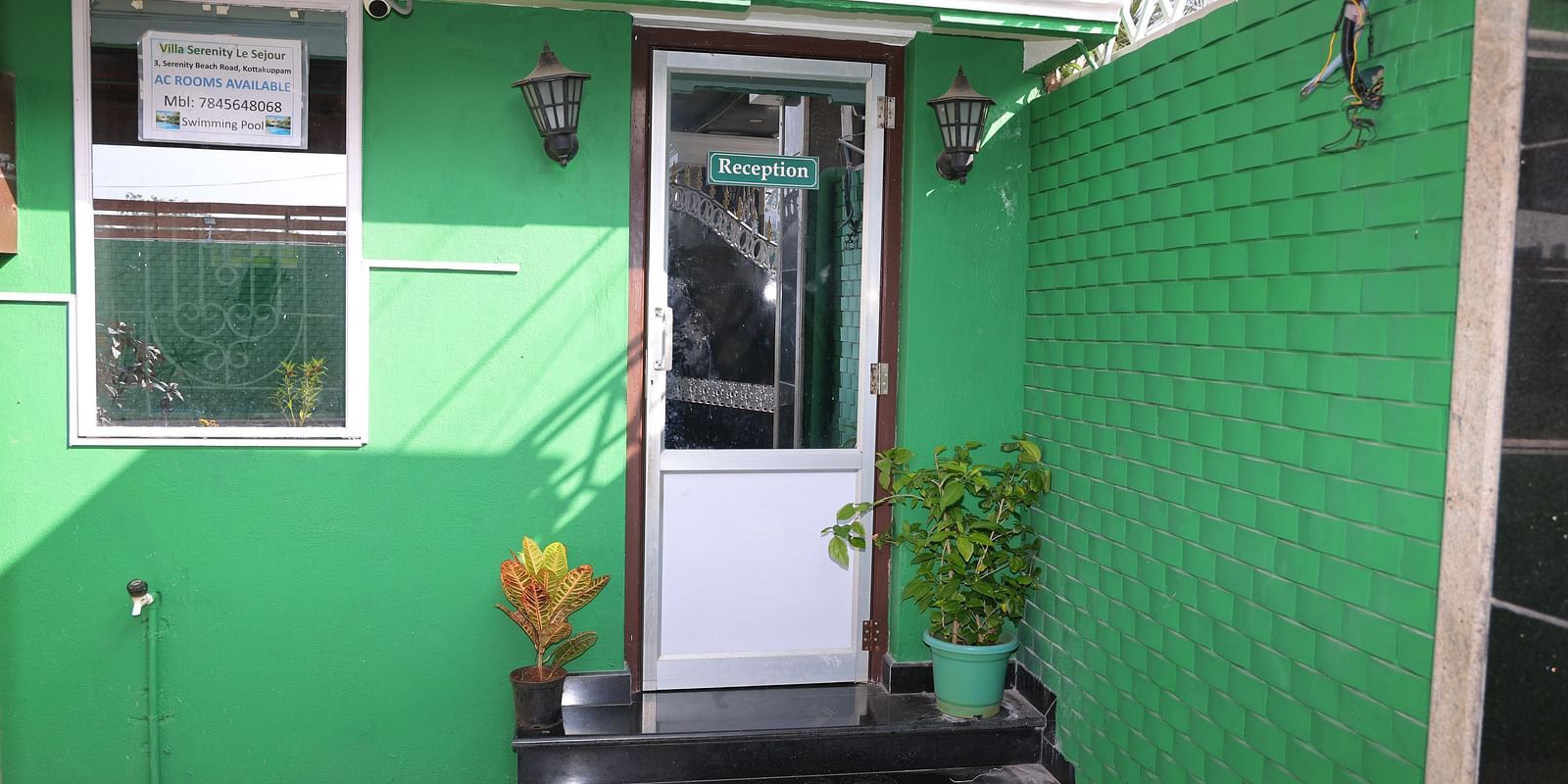 Image of the entrance of the reception area at Villa Serenity Le Sejour, Pondicherry.