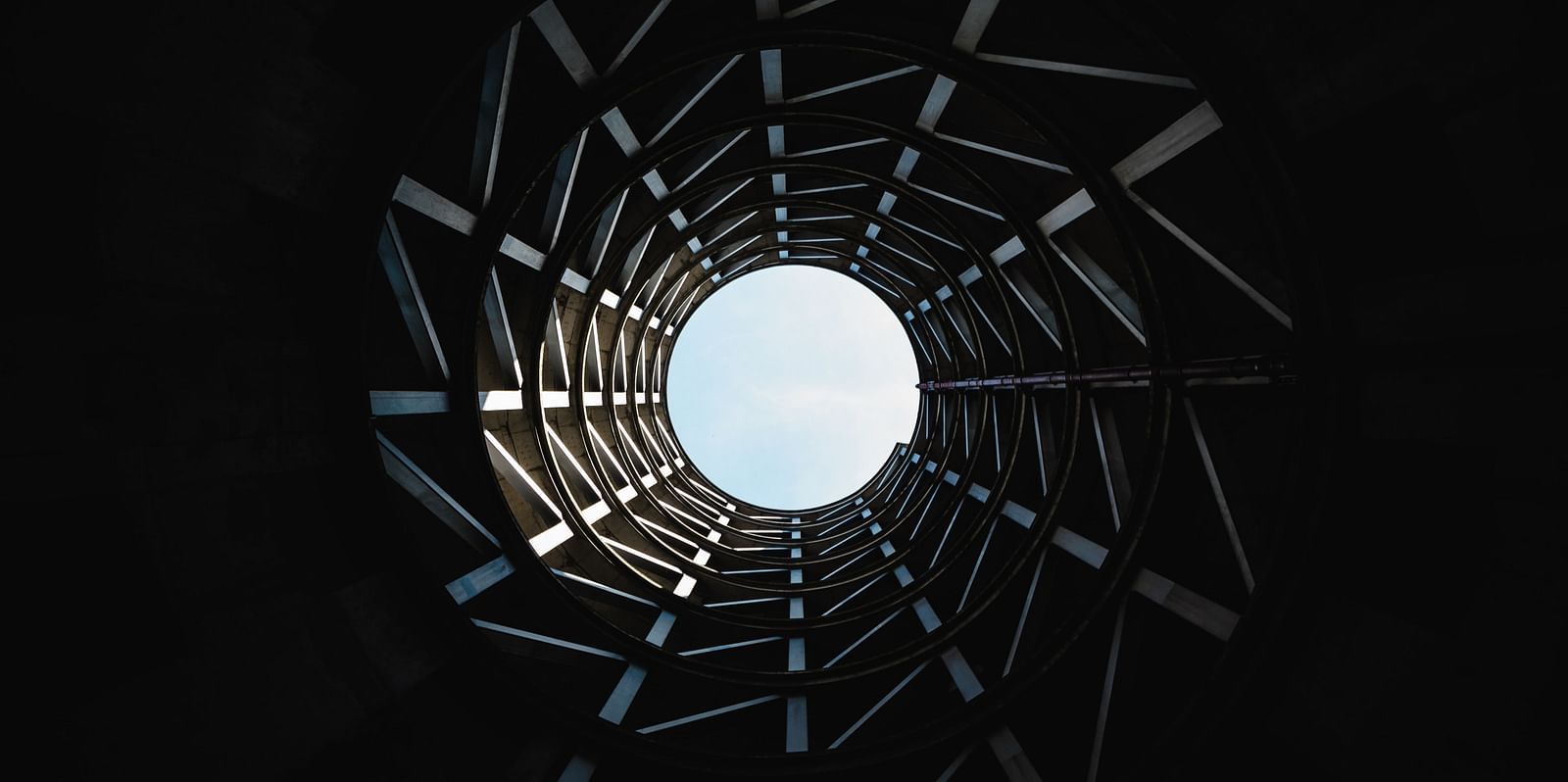 View of the sky from a tunnel