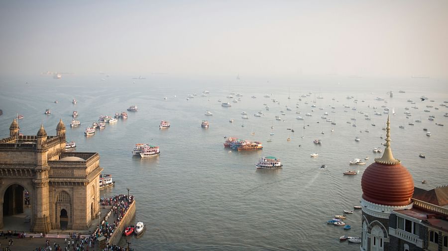 boats off the coast of mumbai