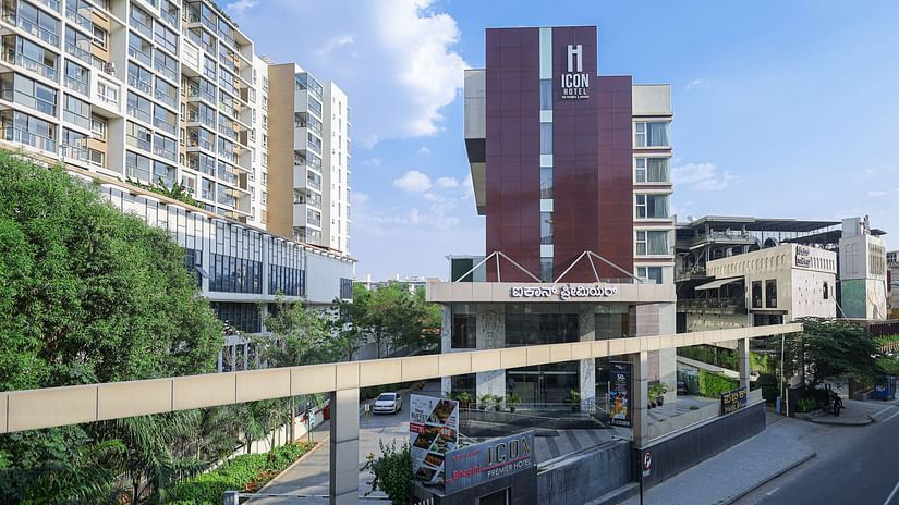 View of the hotel building from the front gate at Icon Premier Hotel by Bhagini, Devarabisanahalli