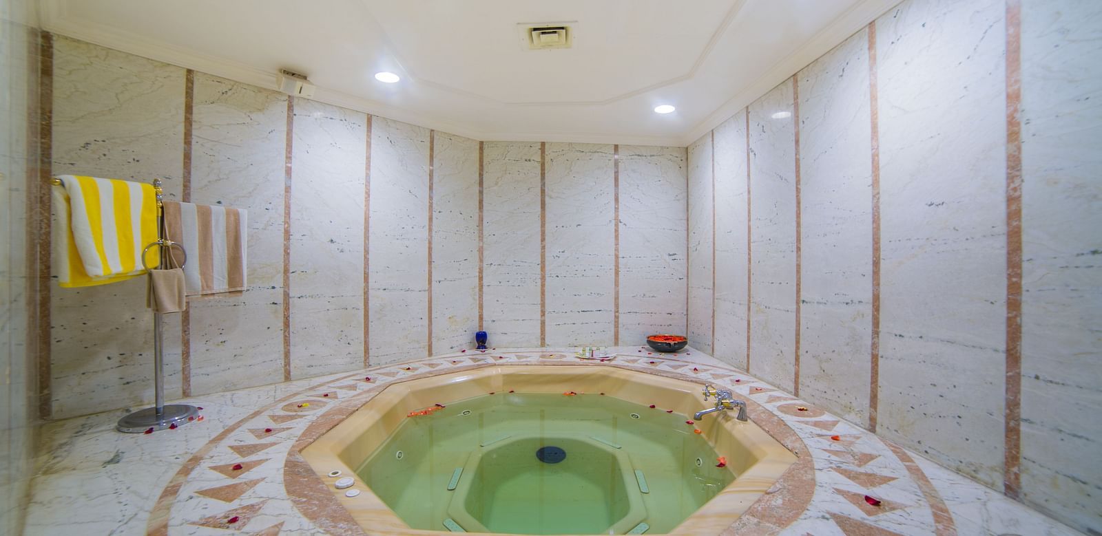 Jacuzzi area of the health club and spa at Sitara Luxury Hotel in Hyderabad near Ramoji Film City