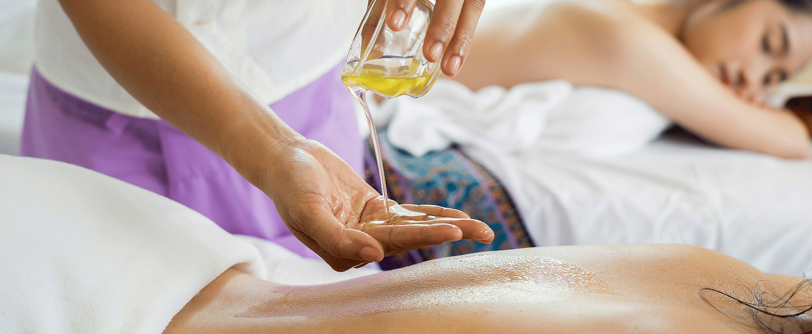 A relaxing spa session with essential oils