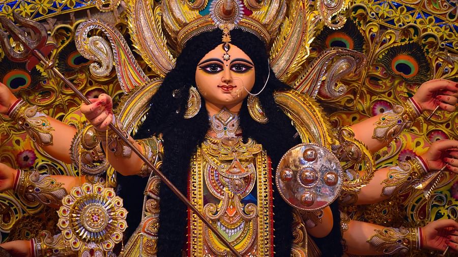 a close-up picture of devi durga