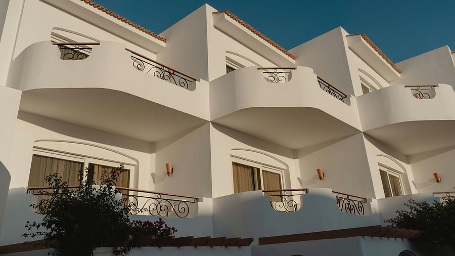 facade image of the hotel with balconies
