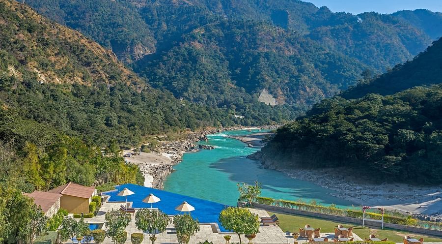 The view of the Ganges river from our two bedroom apartment