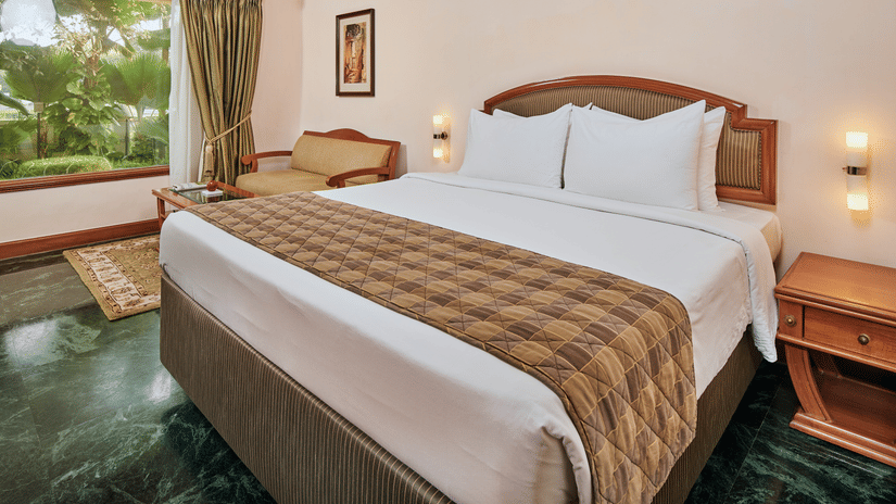 Deluxe guest room at The Ummed Ahmedabad luxury hotel