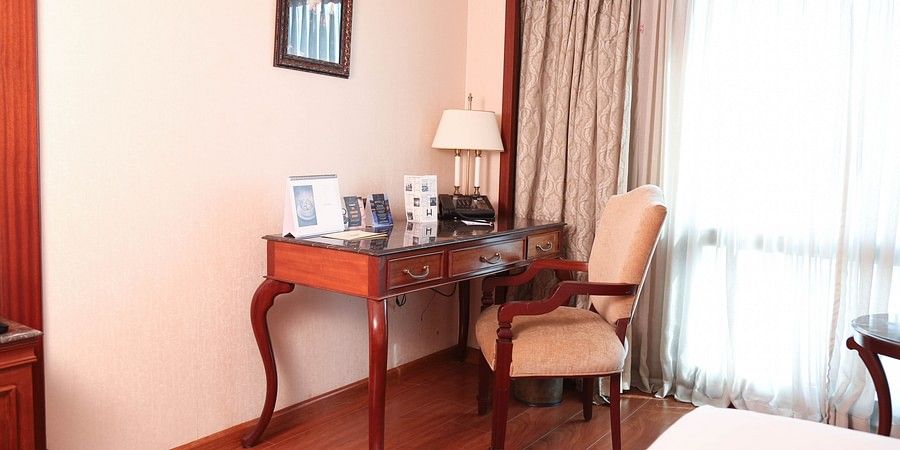 Work desk and chair at hablis twin rooms at Hablis Hotel, Chennai