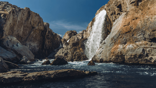 Waterfalls forming a pond