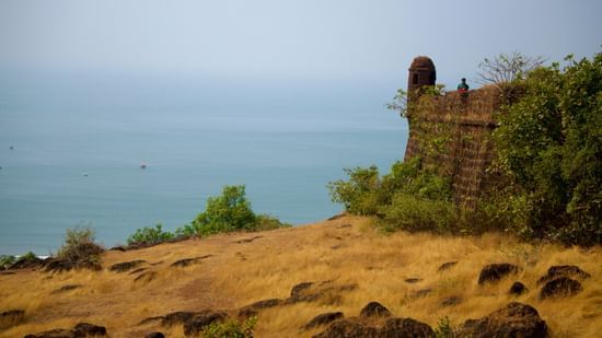 a fort that is overlooking an ocean