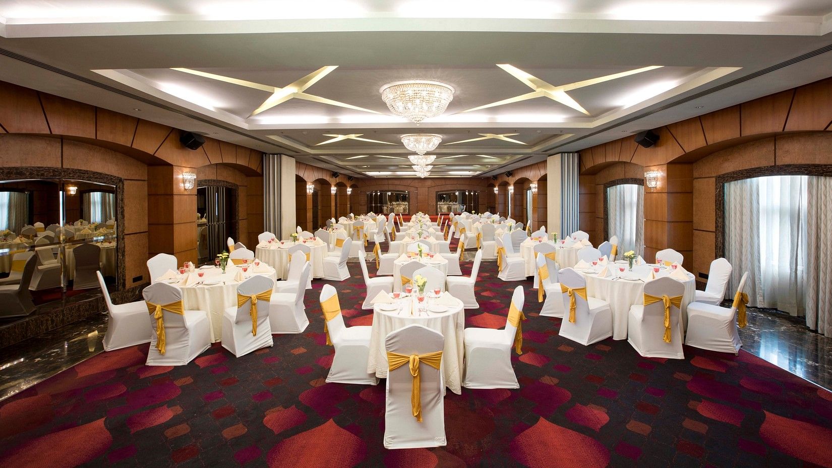 Seating arrangement at Magnum Banquet hall at Hablis Hotel, Chennai 