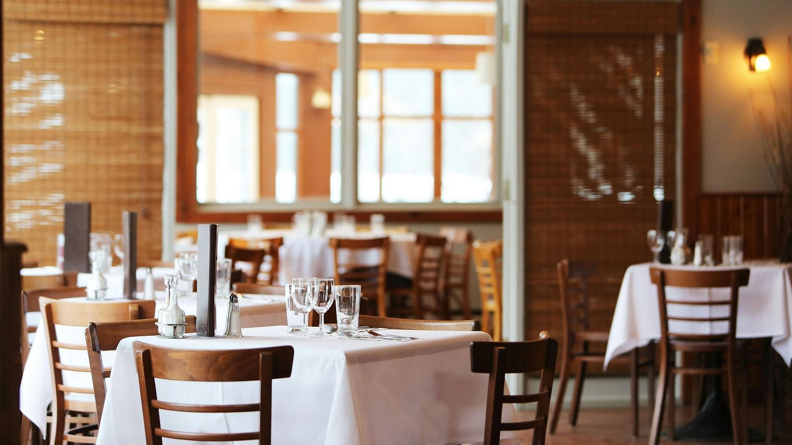 An image of a restaurant with its seating arrangement